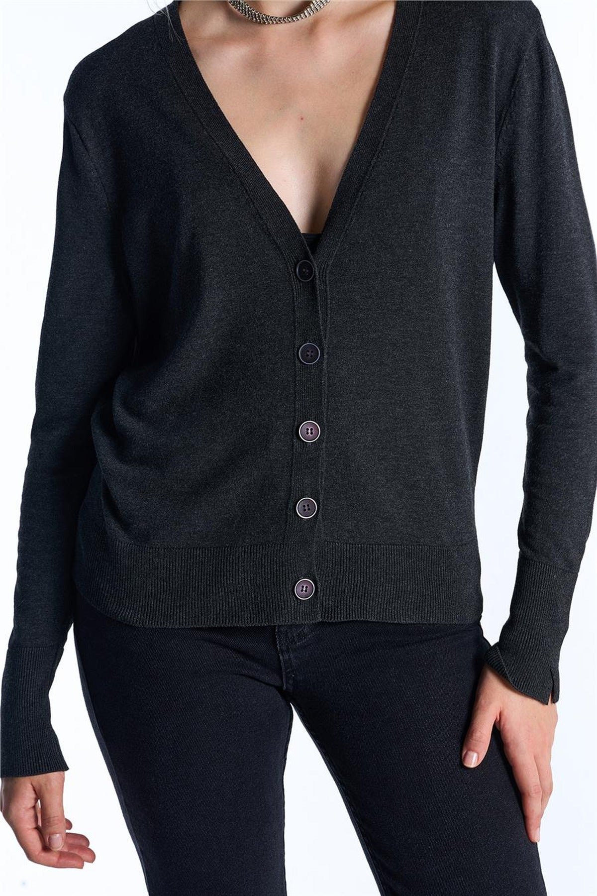 Buttoned Knit Cardigan