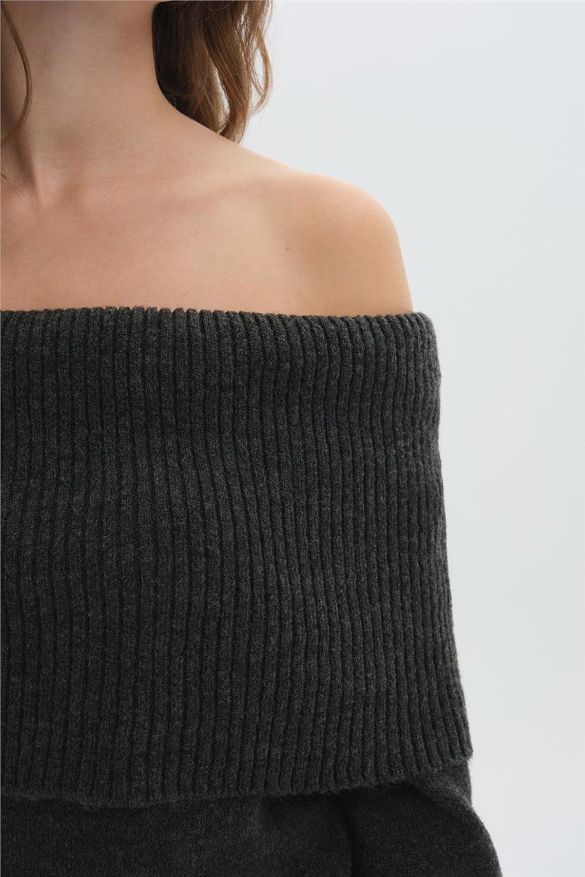 Shawl Collar Long Knit Dress