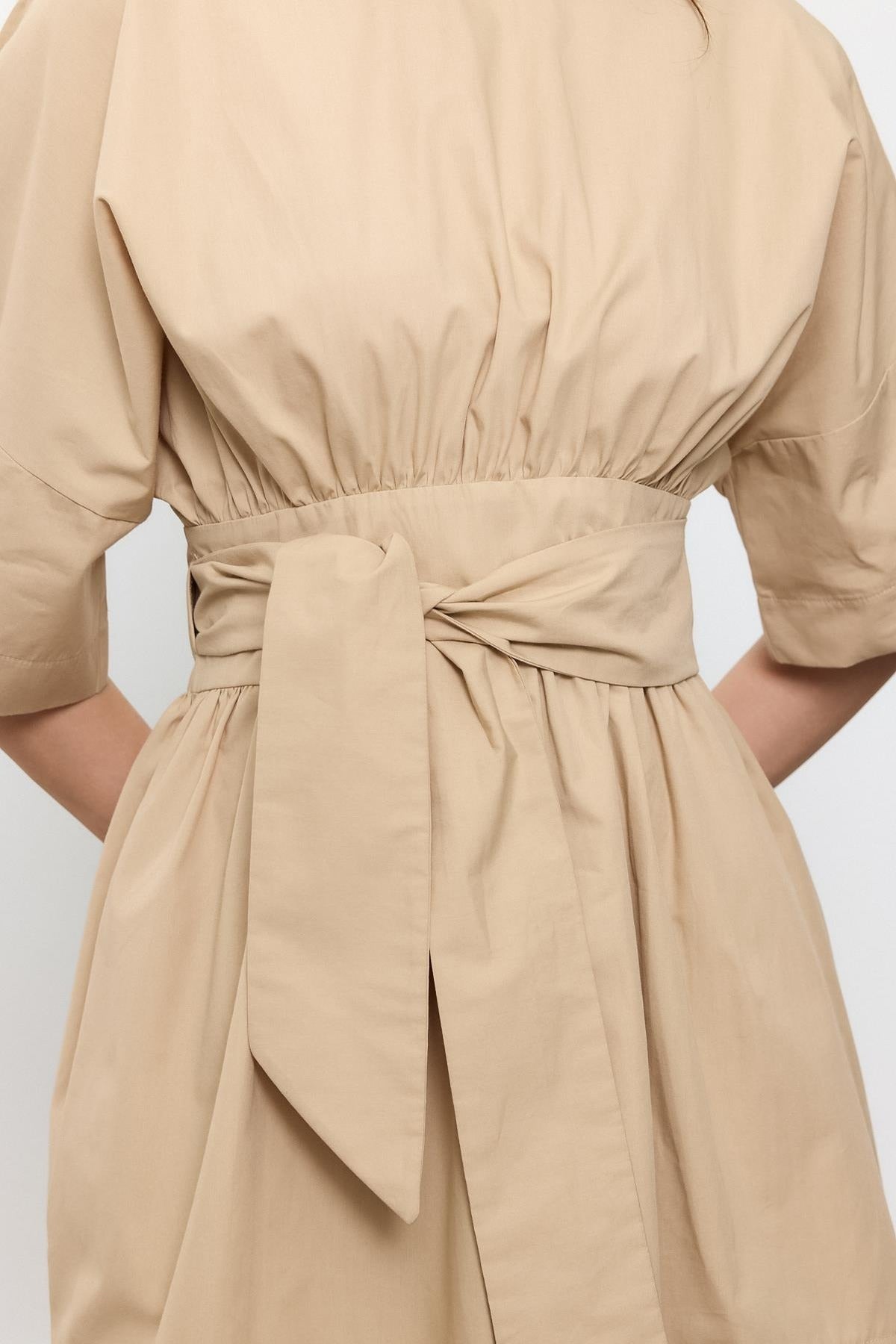 100% Cotton Belted Mini Dress
