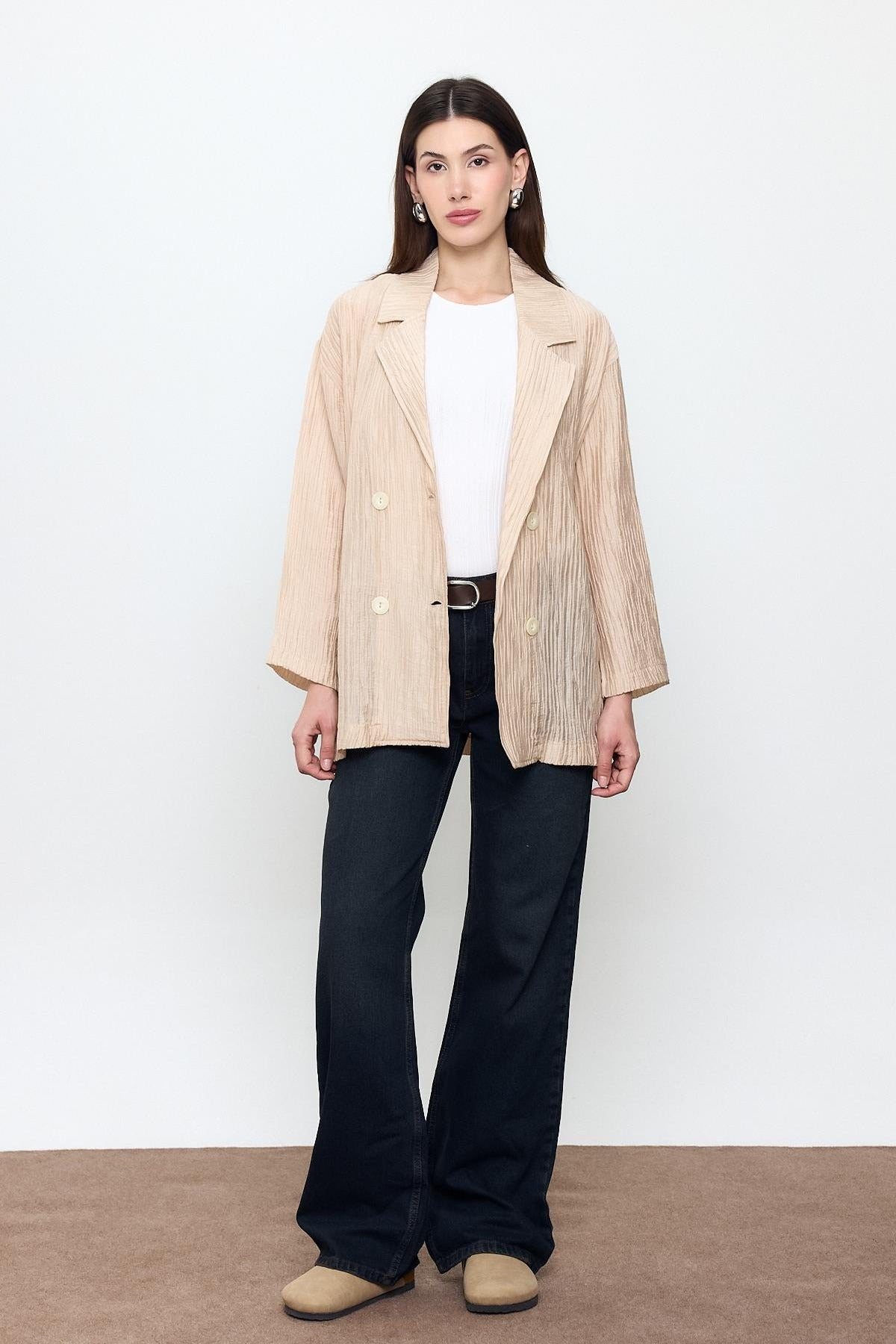 Ribbed Dad Fit Jacket