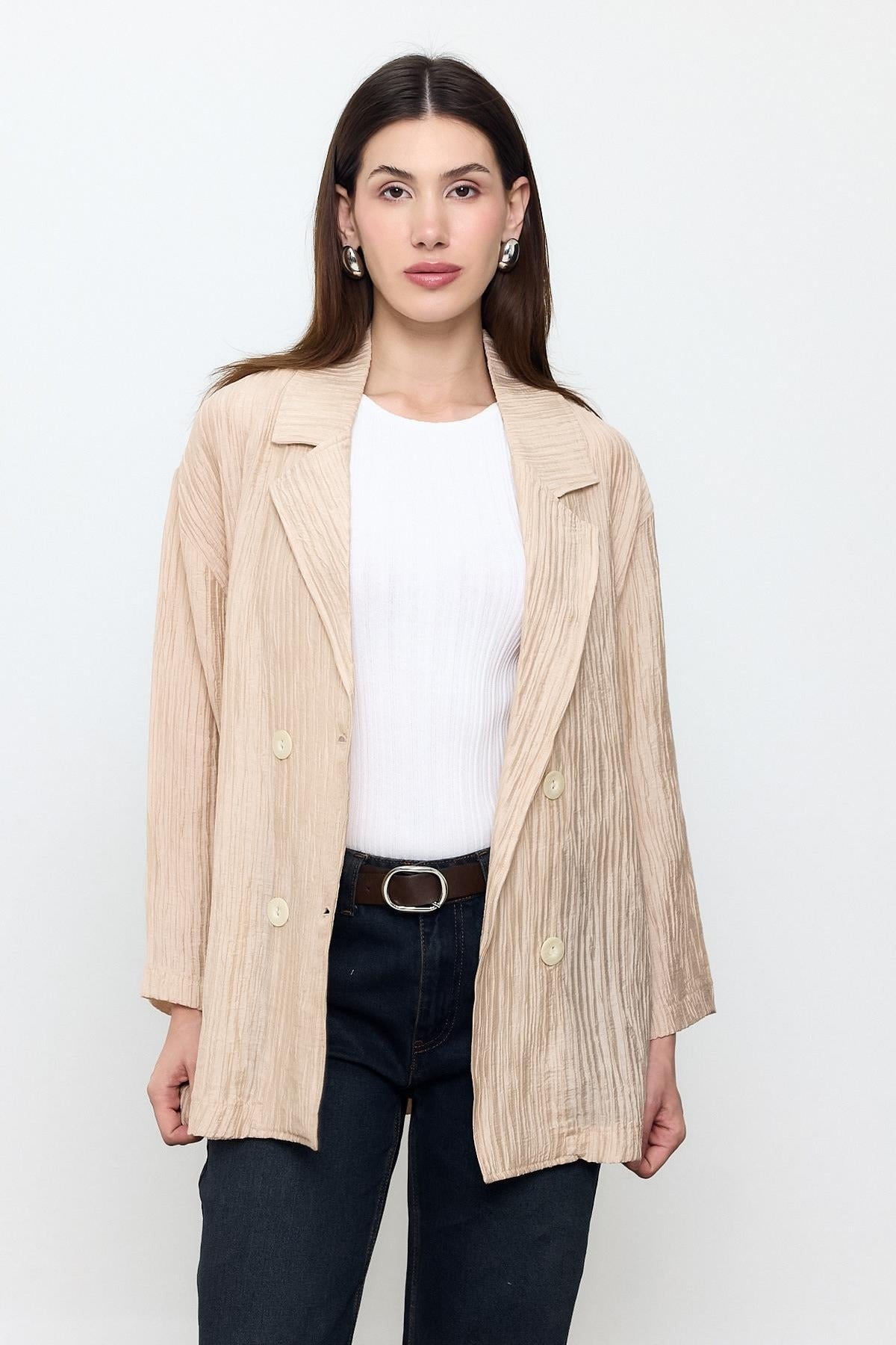 Ribbed Dad Fit Jacket