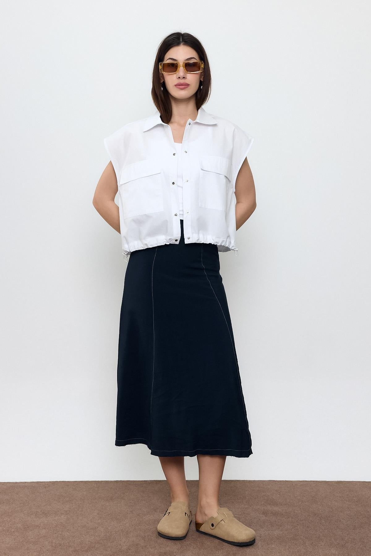 100% Cotton Pocket Detail Vest