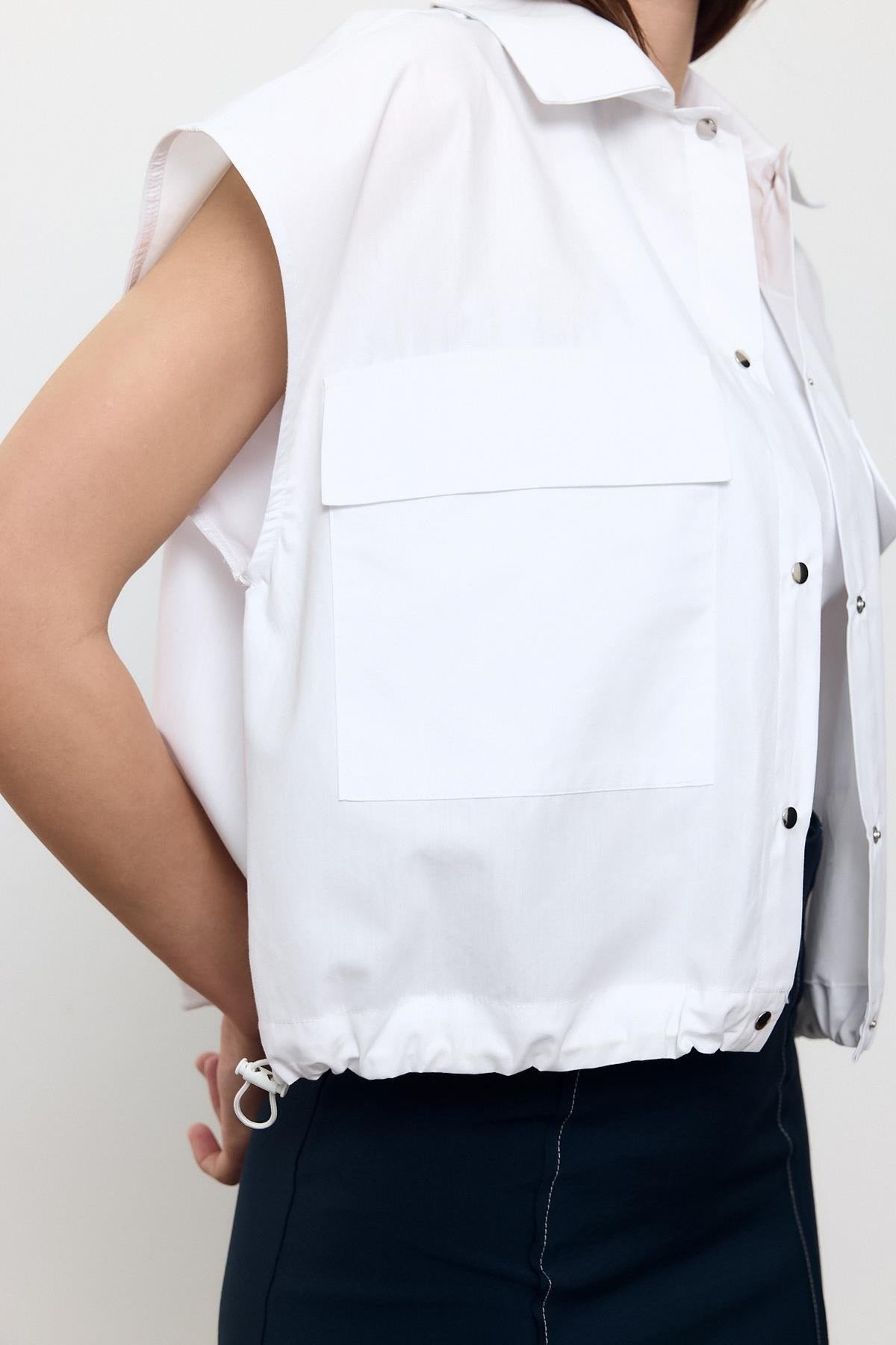 100% Cotton Pocket Detail Vest