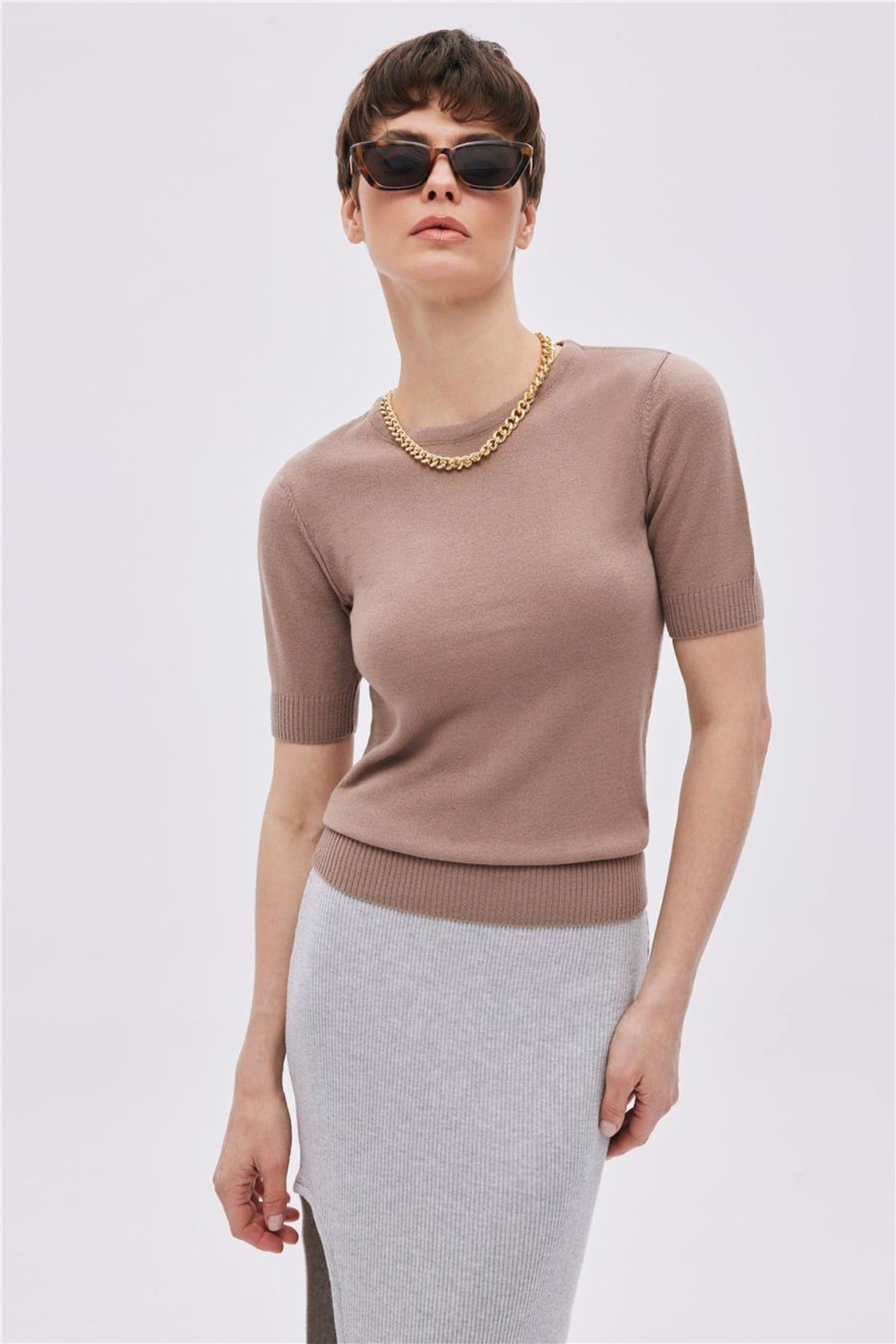 Short Sleeve Knit Jumper