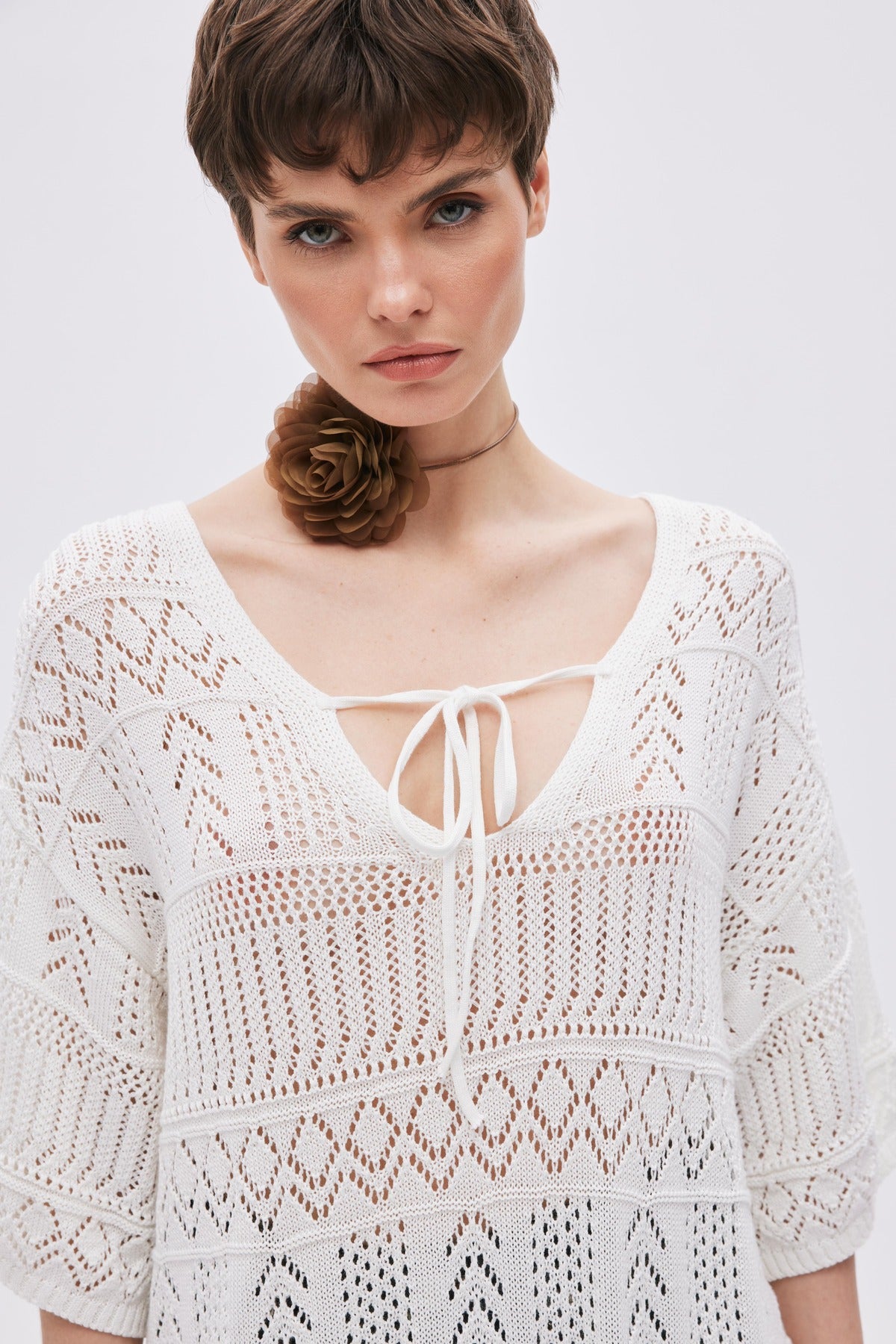 Openwork Oversized Knit Dress