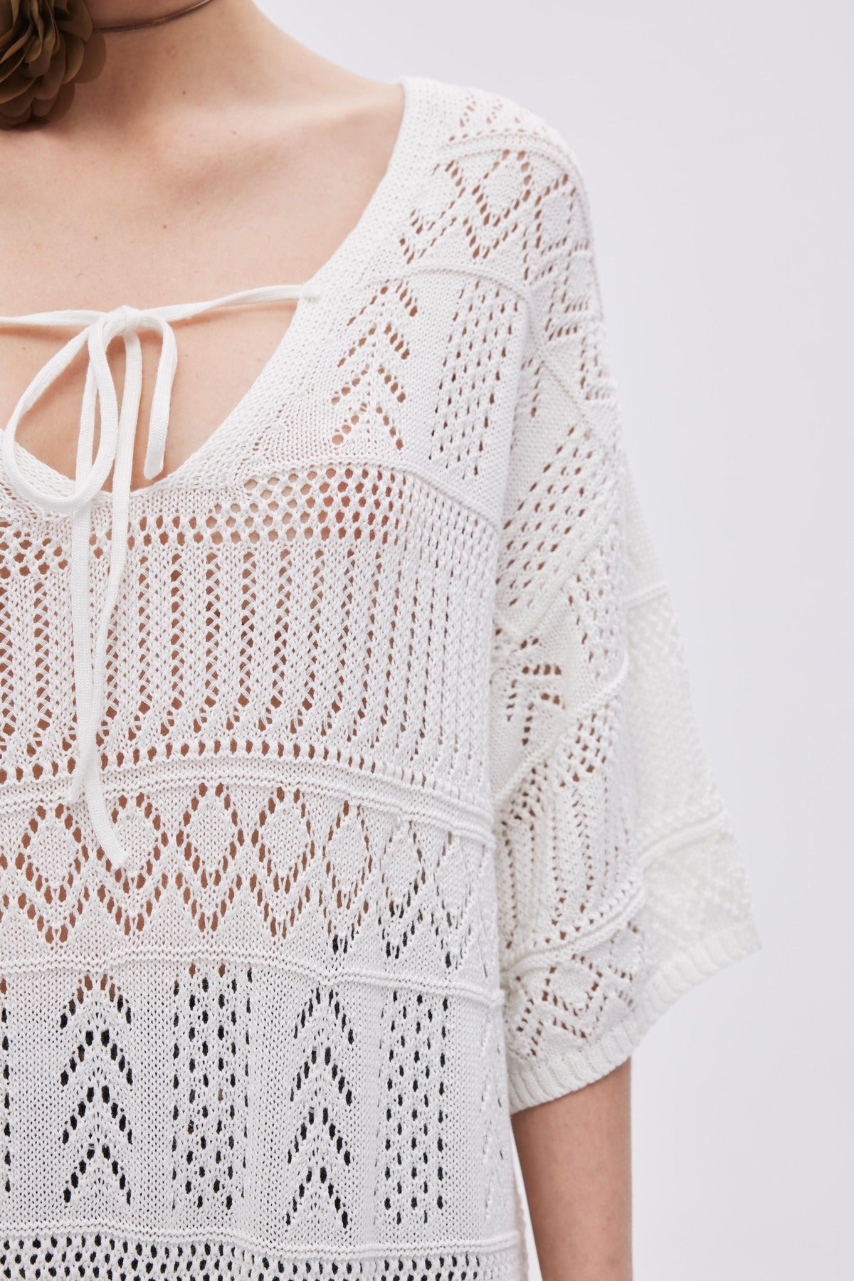 Openwork Oversized Knit Dress