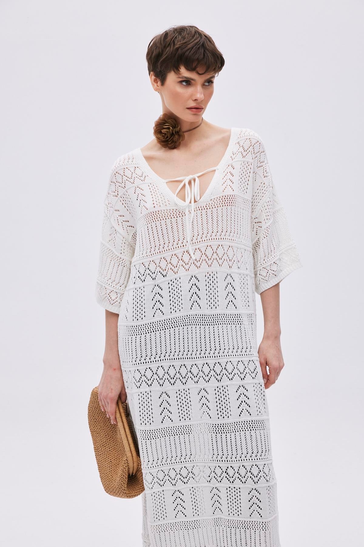 Openwork Oversized Knit Dress