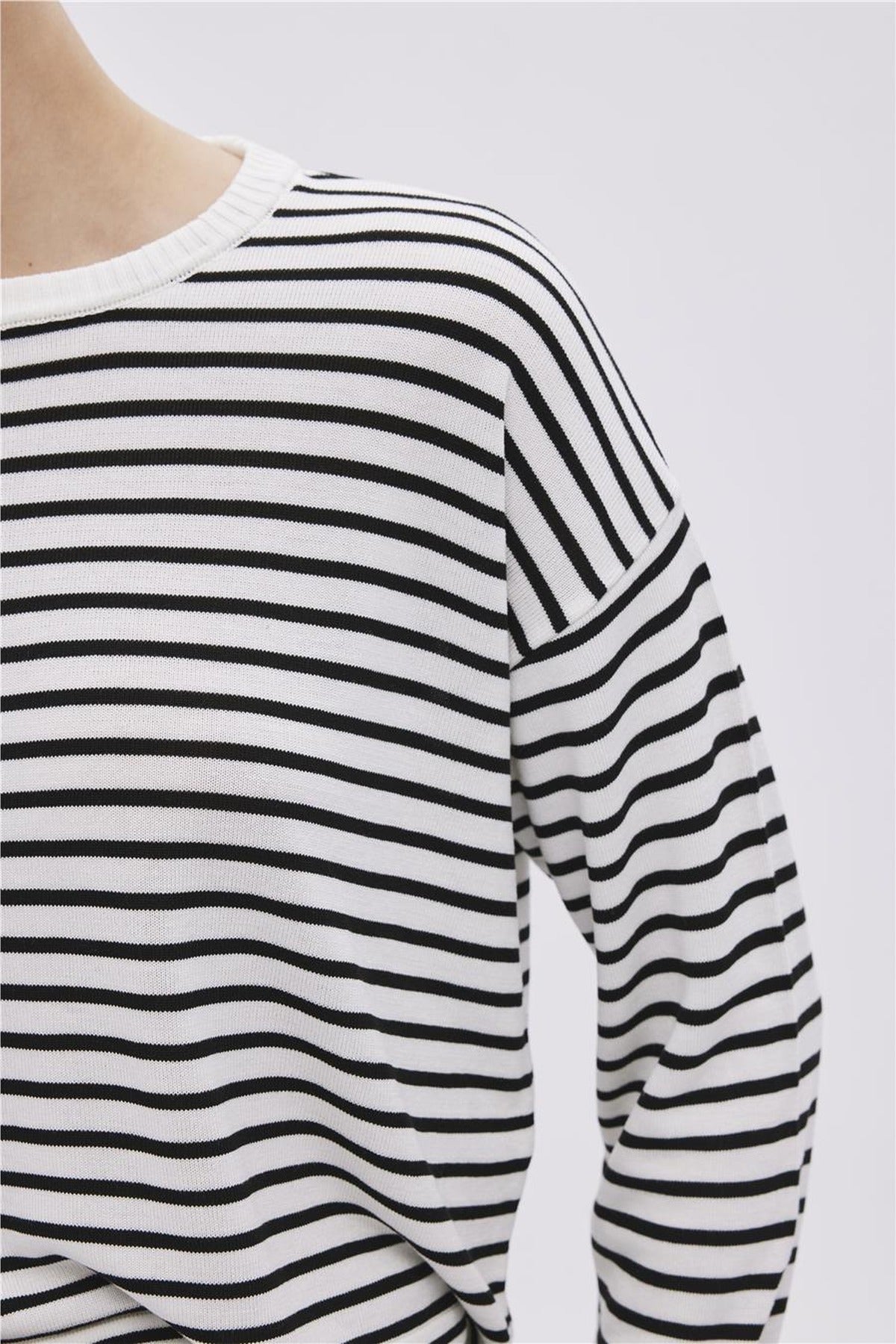 Striped Viscose Knit Jumper
