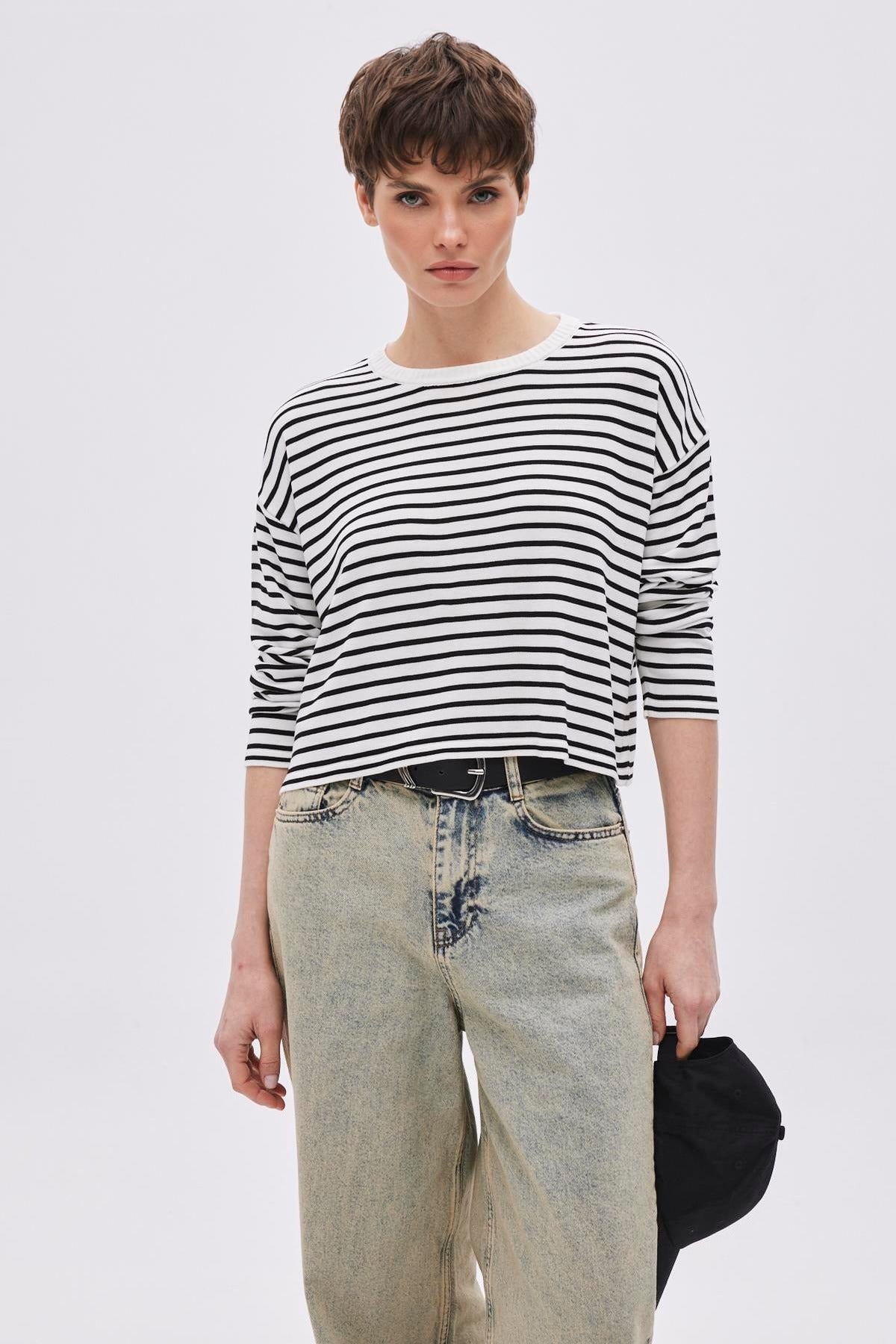 Striped Viscose Knit Jumper