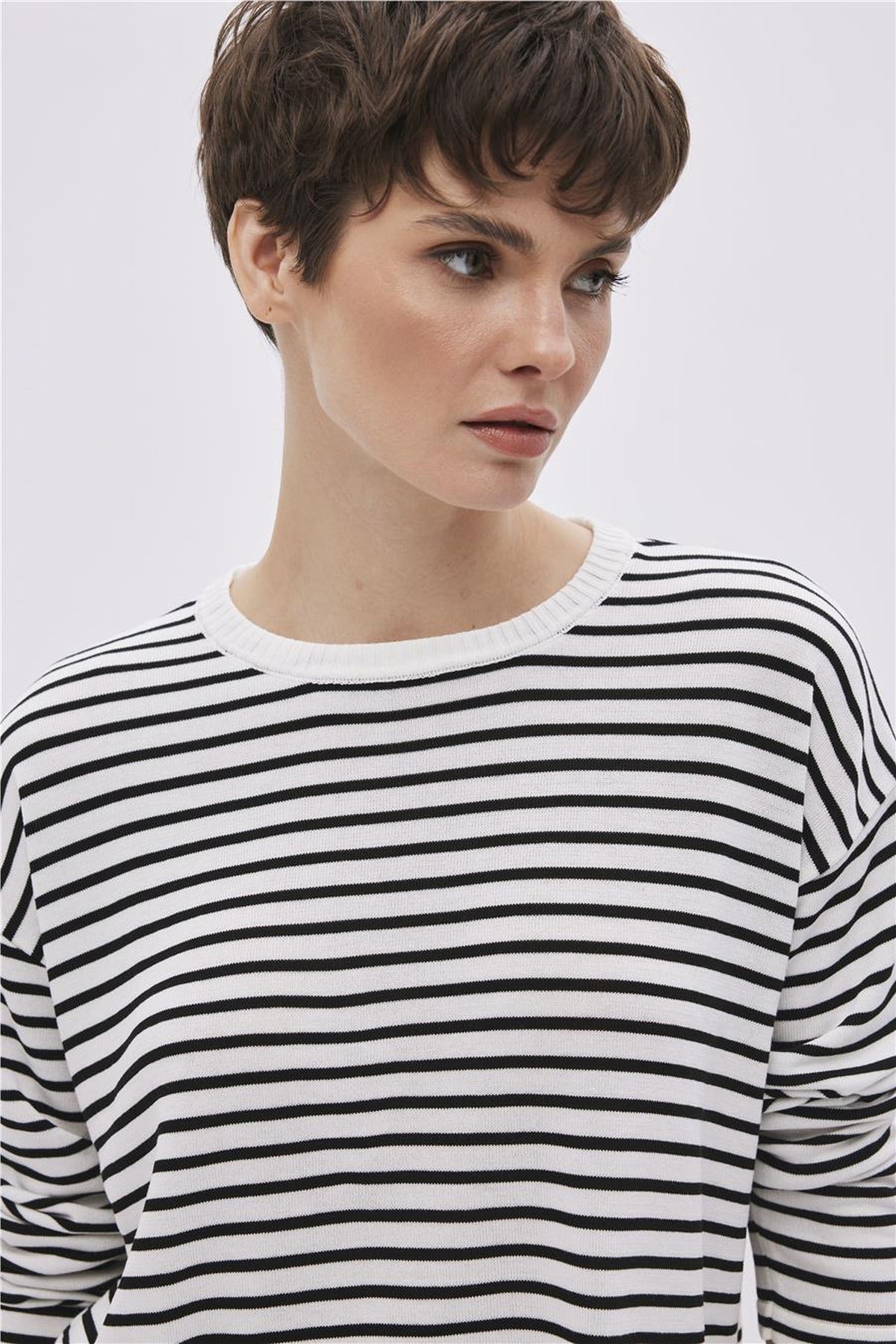 Striped Viscose Knit Jumper