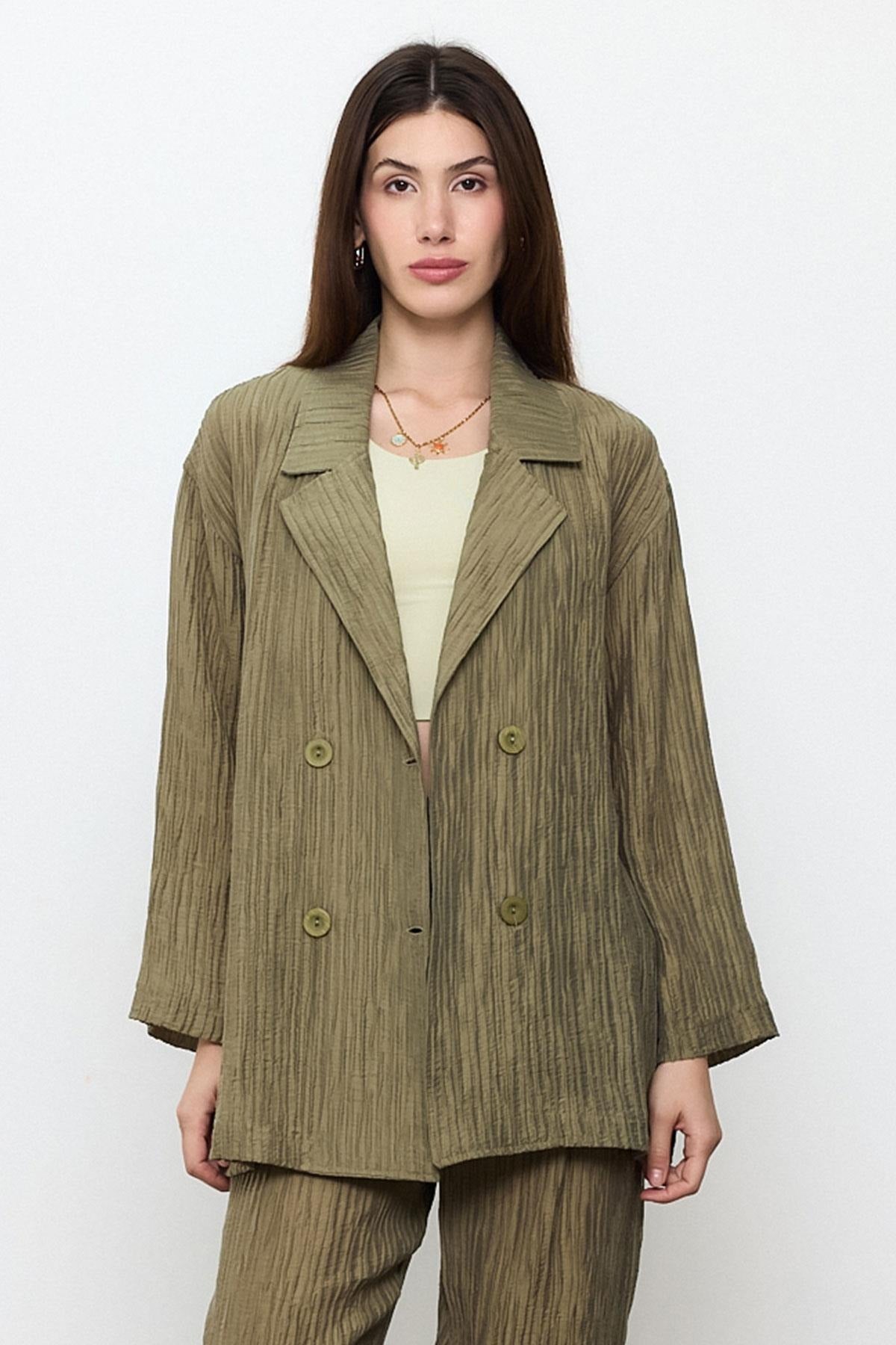 Ribbed Dad Fit Jacket