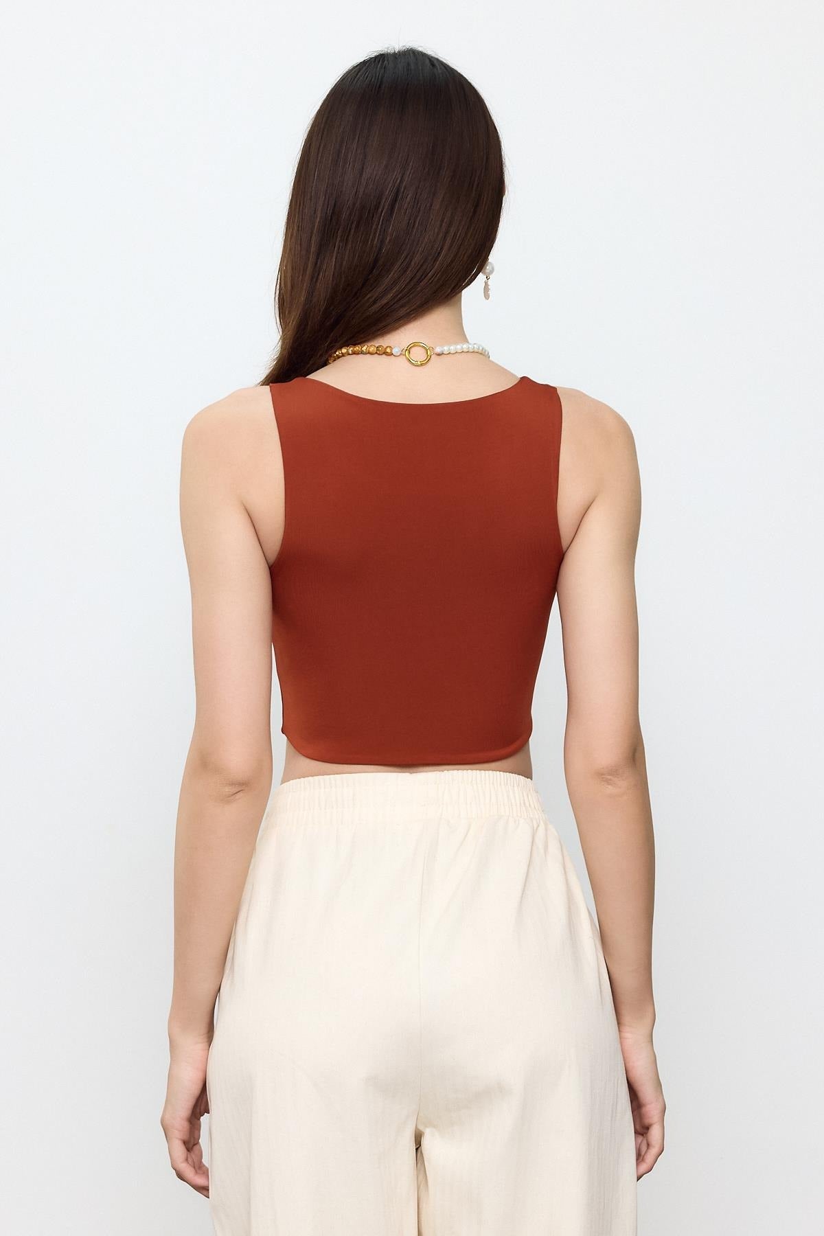 Slim-Fit Cropped Top Blouse