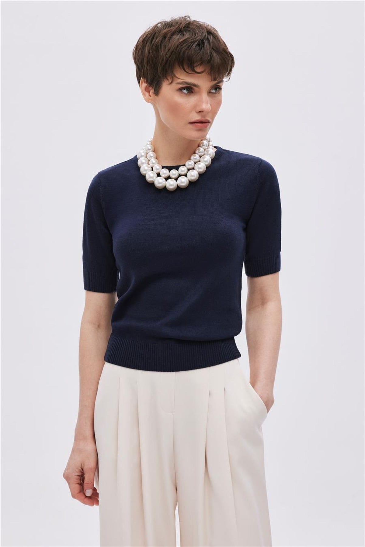 Short Sleeve Knit Jumper