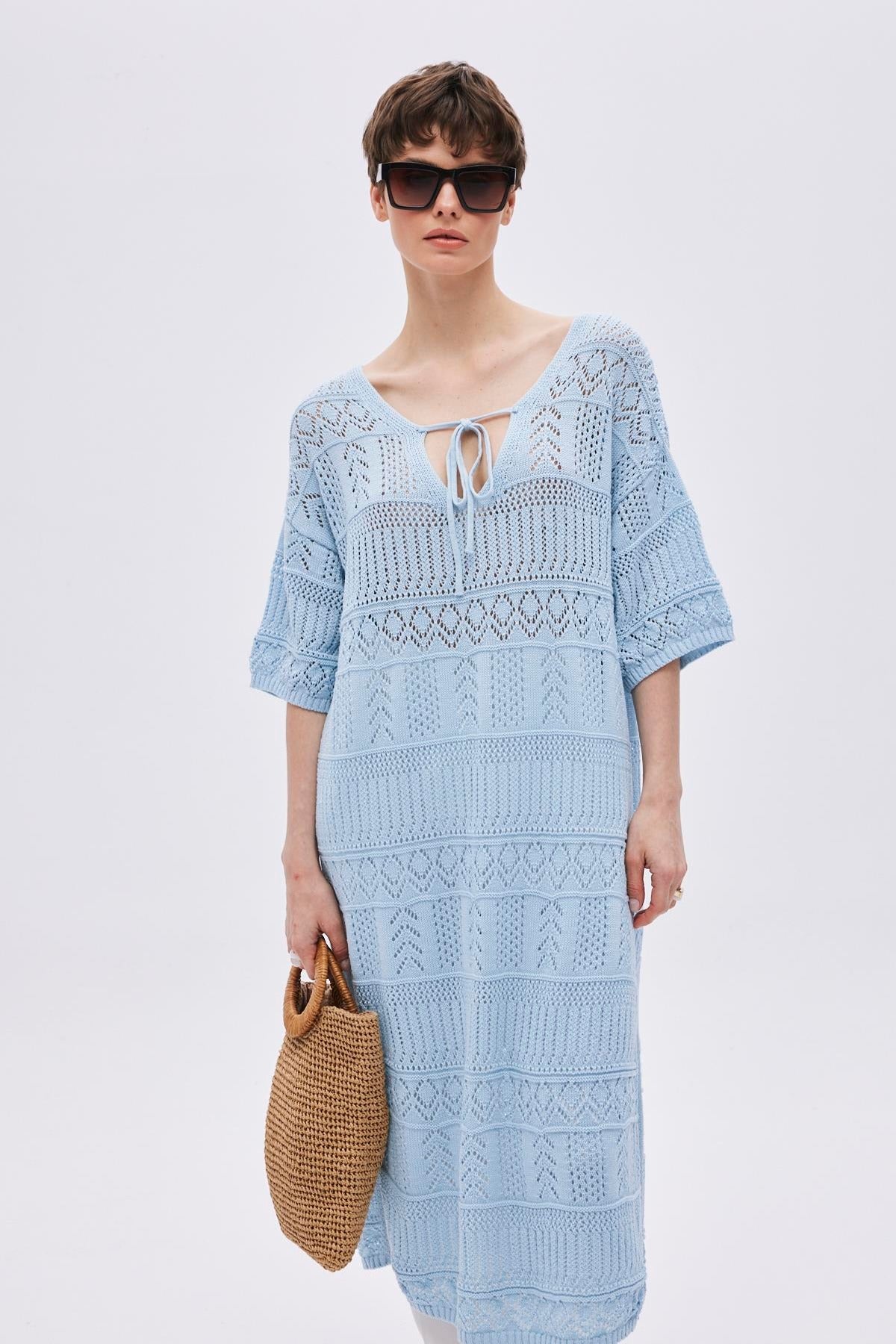 Openwork Oversized Knit Dress