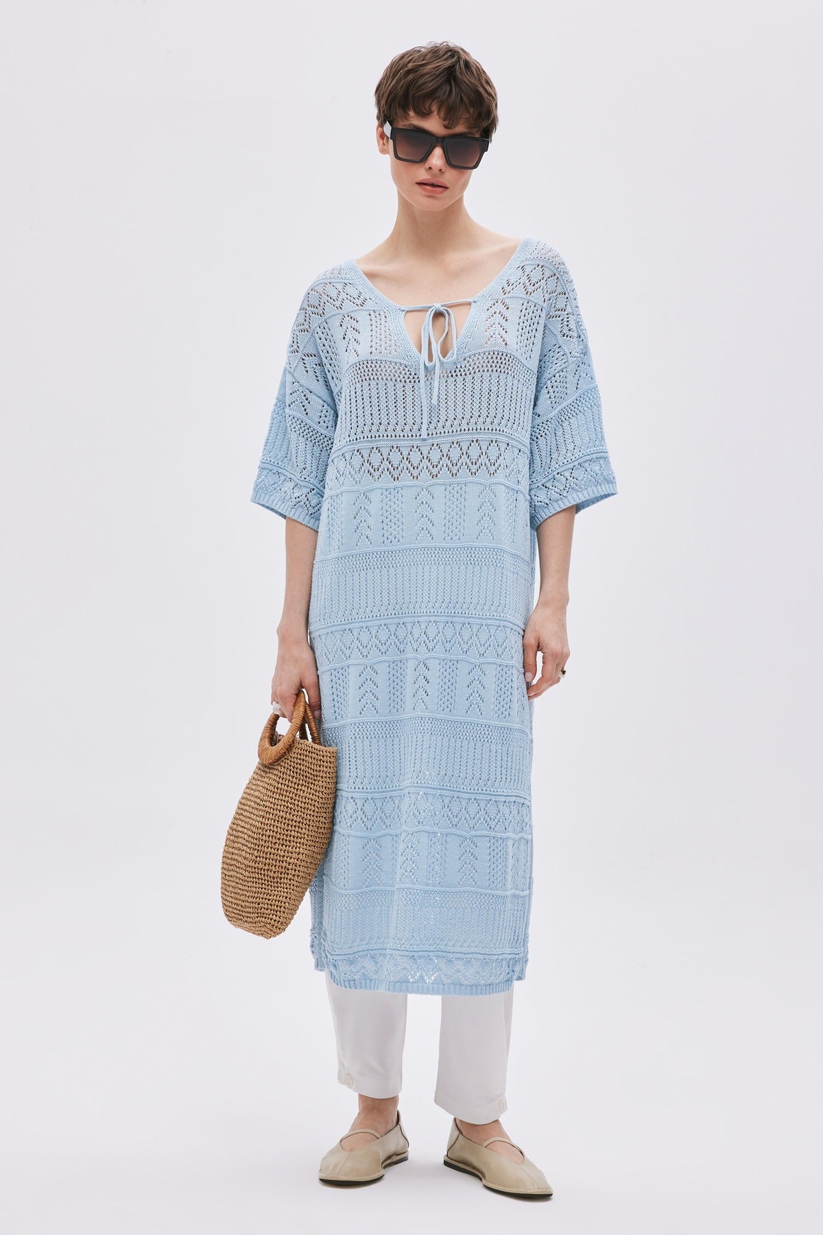 Openwork Oversized Knit Dress