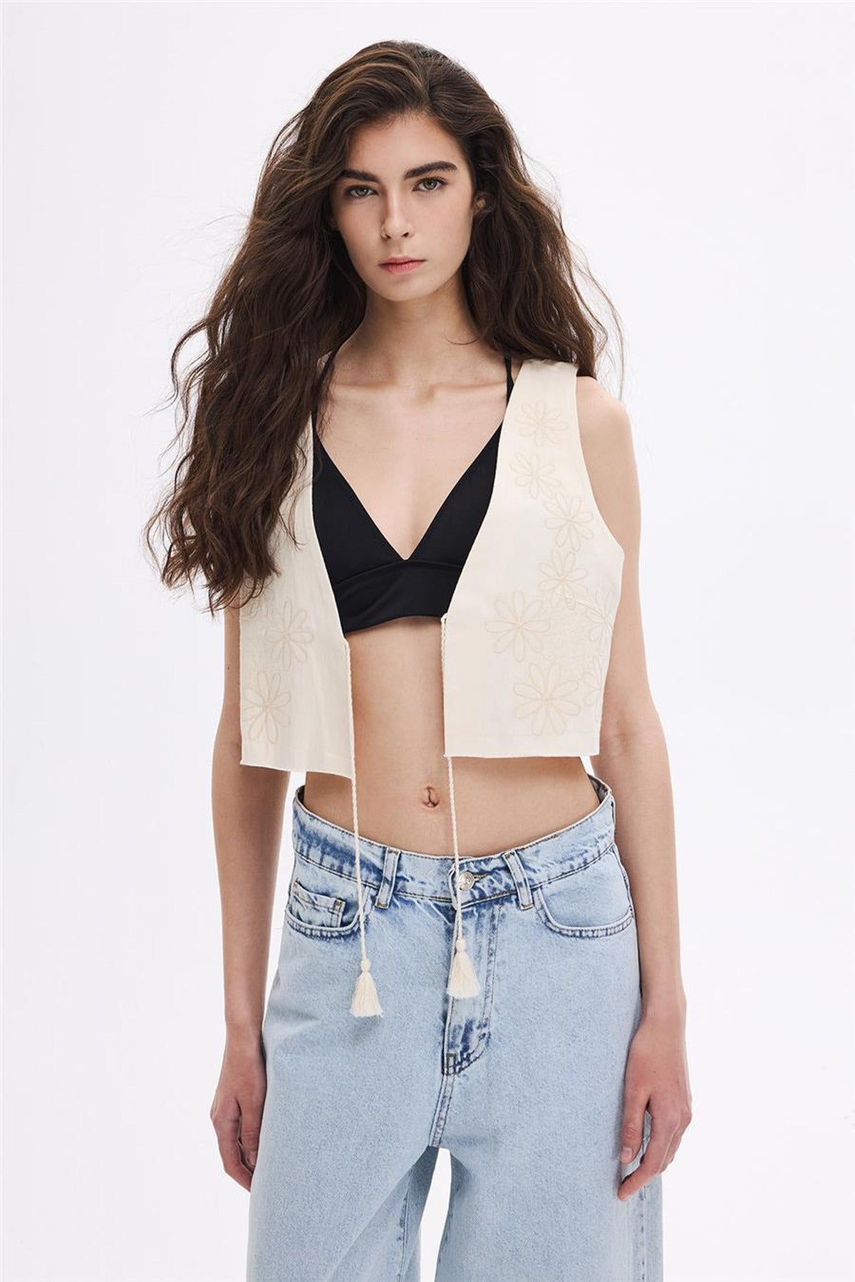 Rustic Cropped Knit Vest
