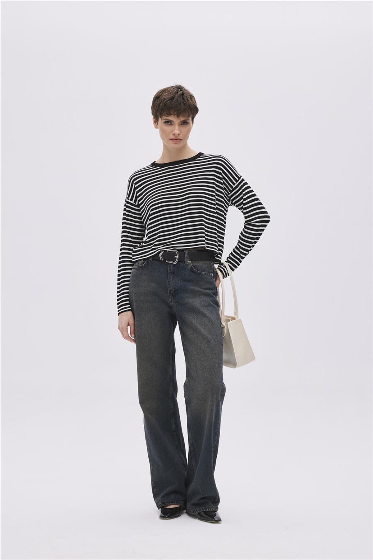 Striped Viscose Knit Jumper