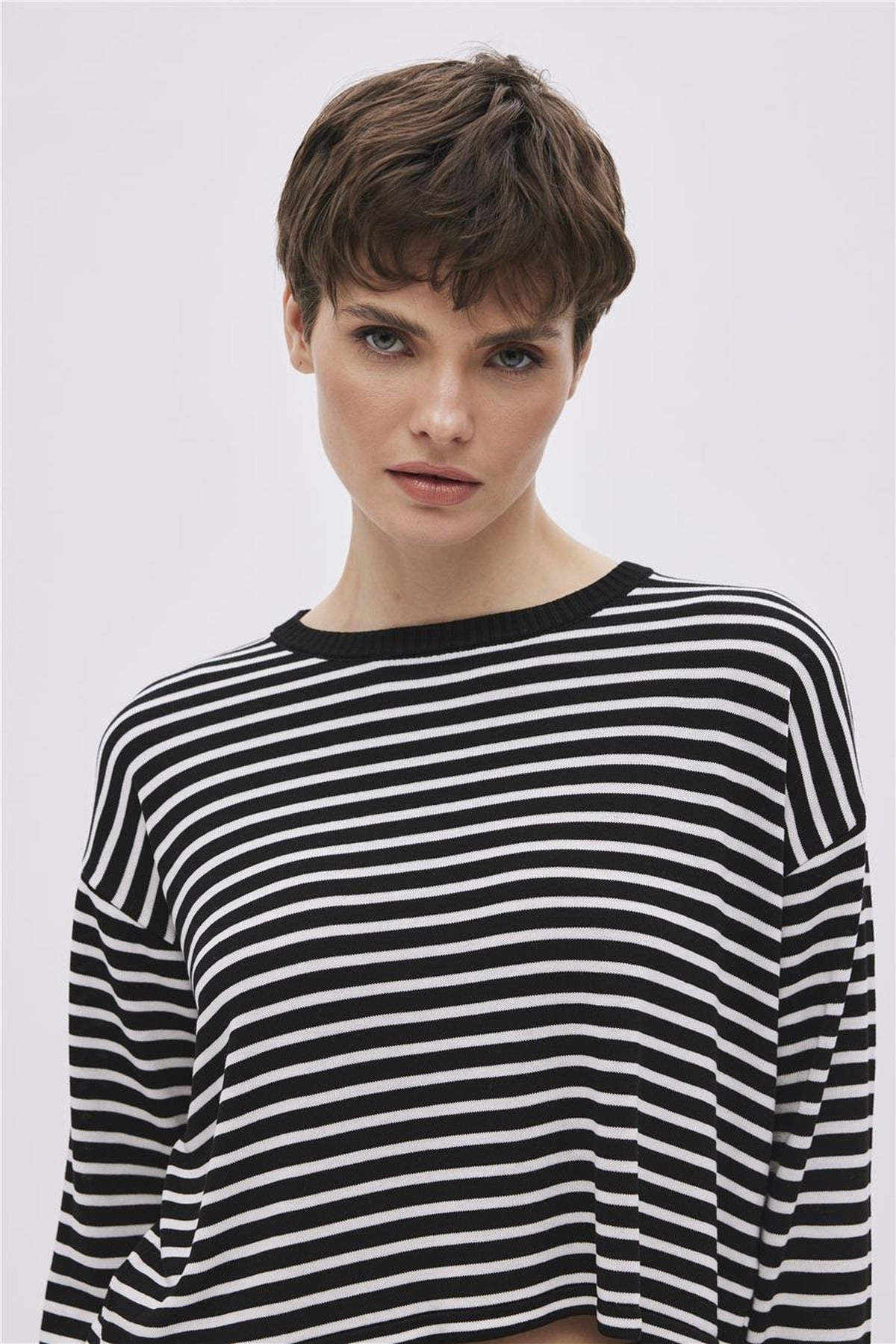 Striped Viscose Knit Jumper