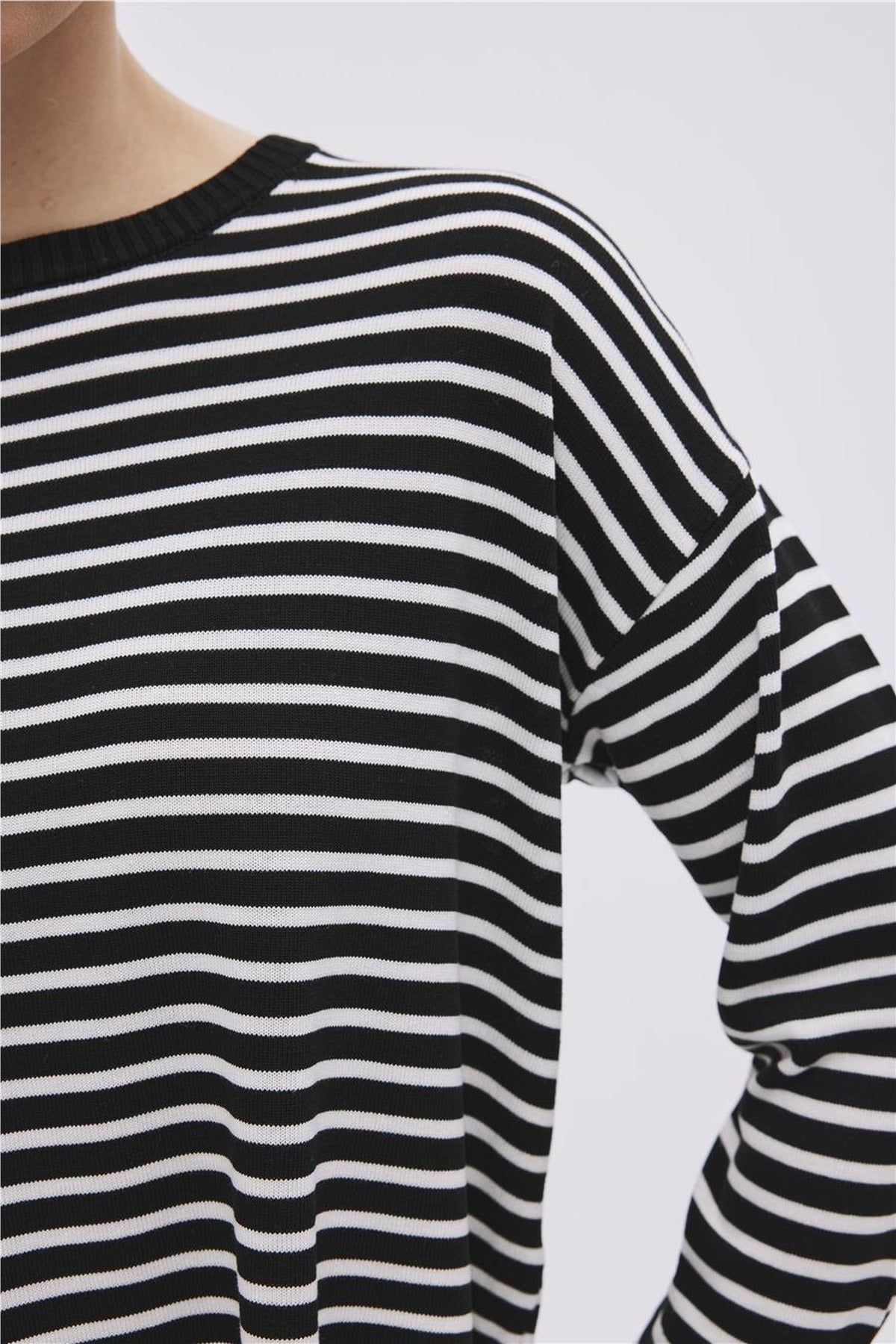 Striped Viscose Knit Jumper