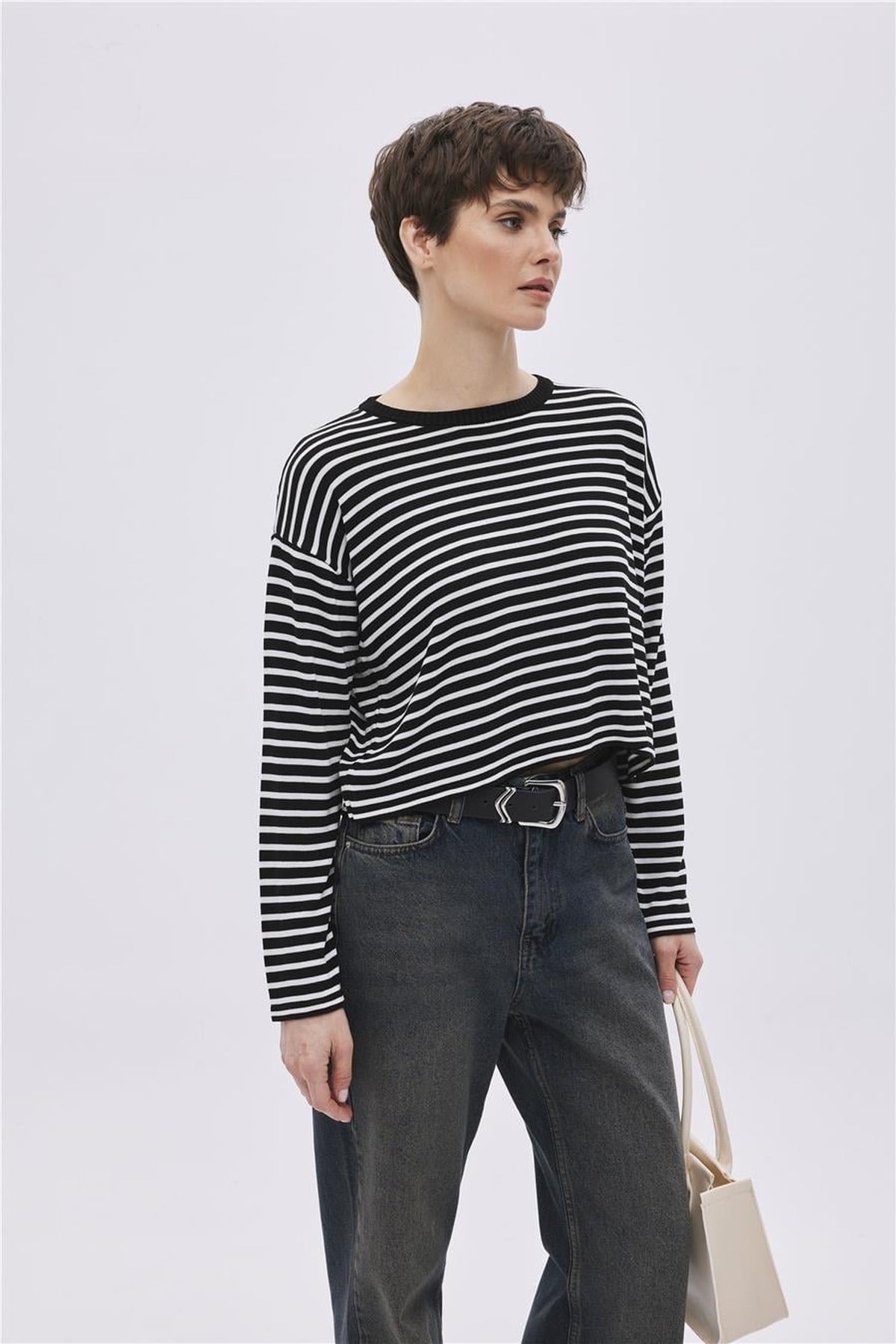 Striped Viscose Knit Jumper